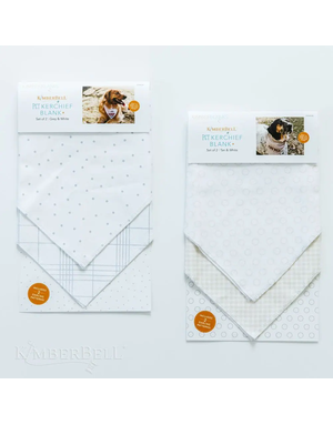 Kimberbell Pet kerchief blank, set of 2, gray & white