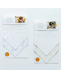 Kimberbell Pet kerchief blank, set of 2, gray & white