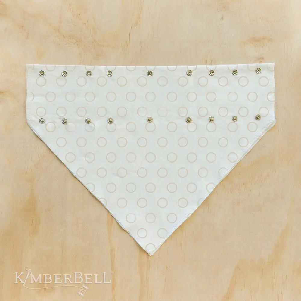 Kimberbell Pet kerchief blank, set of 2, gray & white
