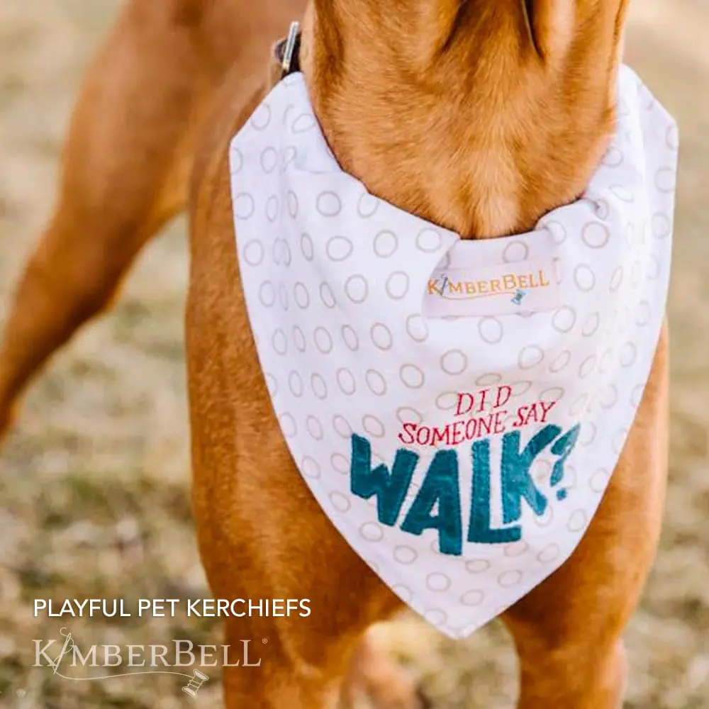 Kimberbell Pet kerchief blank, set of 2, tan & white
