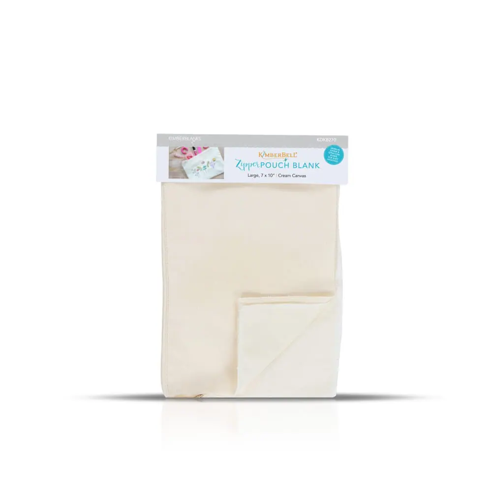 Kimberbell Pochette zippée vierge à personnaliser, crème, grande taille