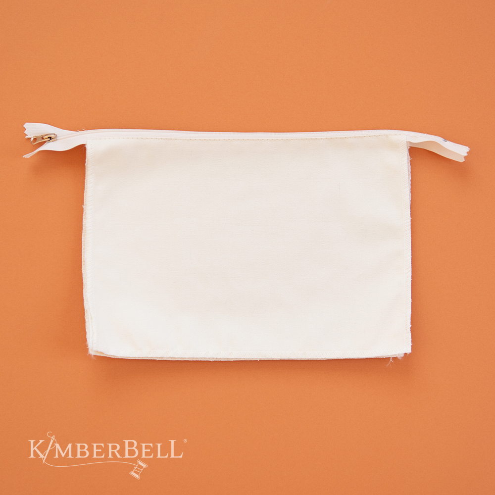 Kimberbell Pochette zippée vierge à personnaliser, crème, grande taille