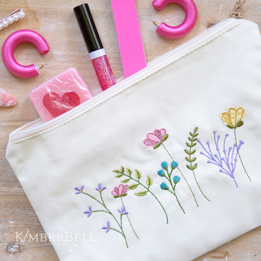 Kimberbell Pochette zippée vierge à personnaliser, crème, grande taille