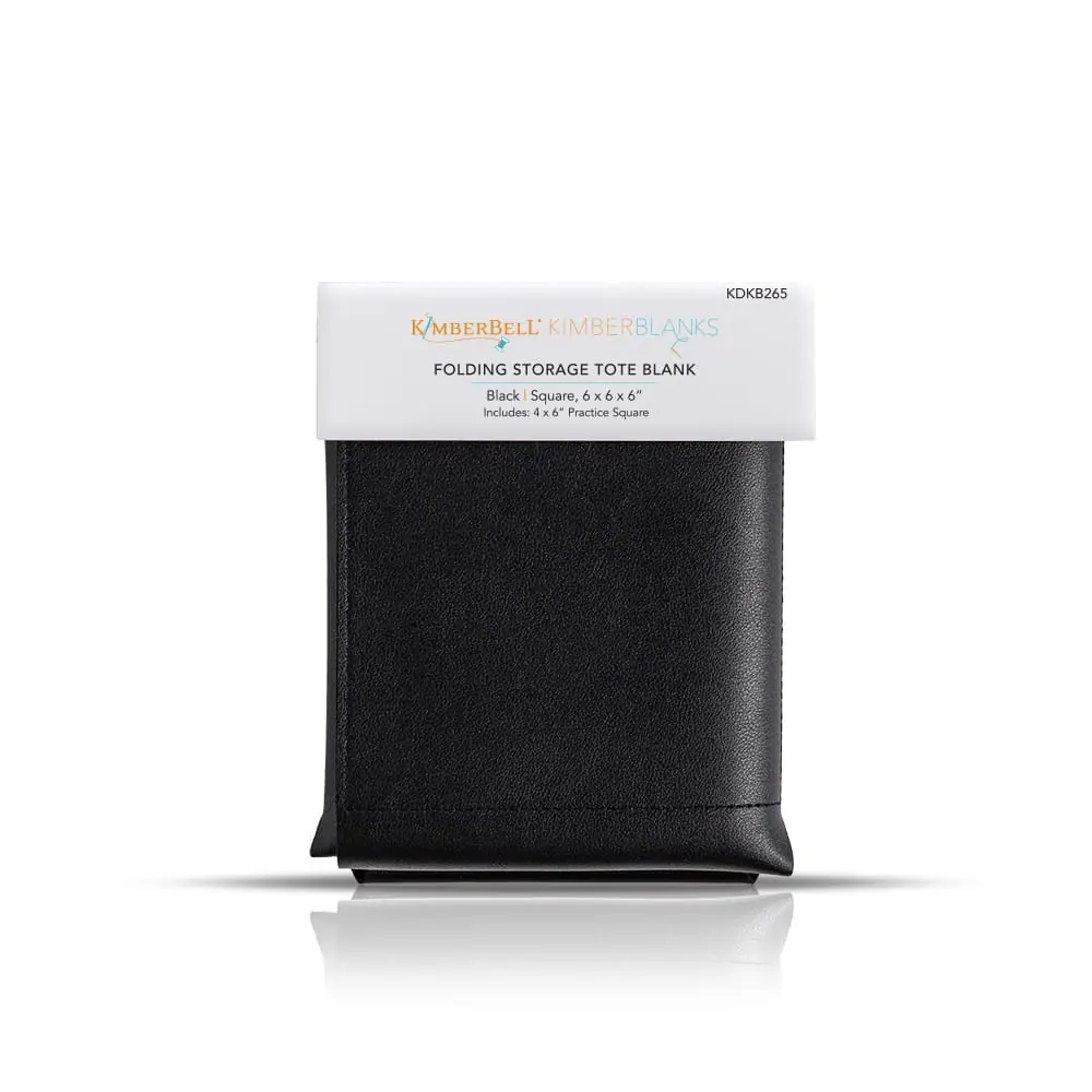 Kimberbell Folding storage tote blank, leather, black