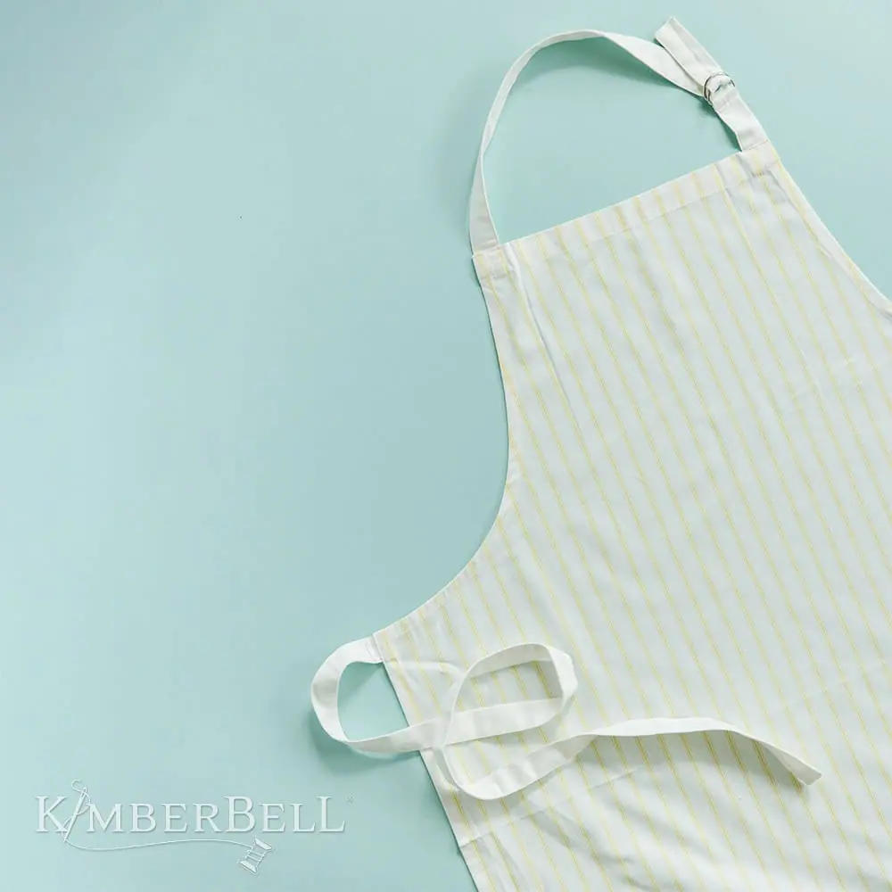 Kimberbell Tablier à personnaliser à fines rayures, jaune