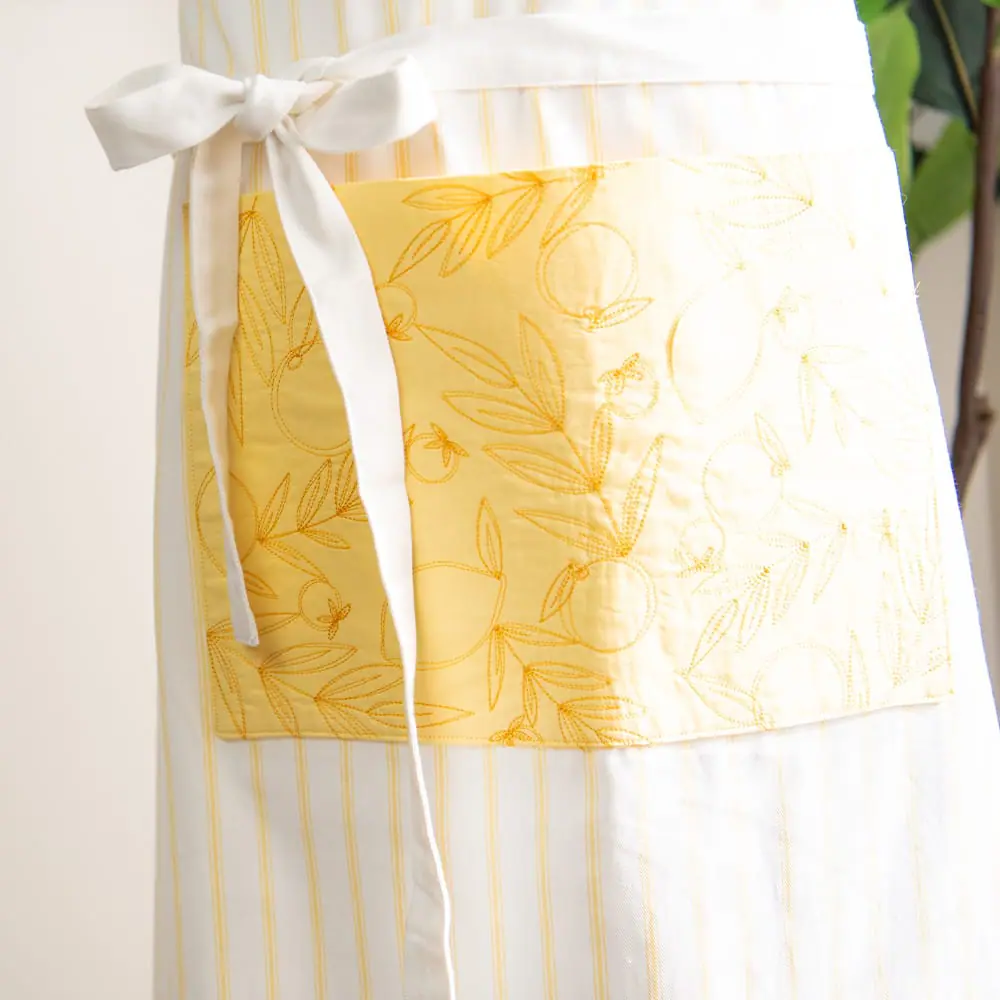 Kimberbell Tablier à personnaliser à fines rayures, jaune