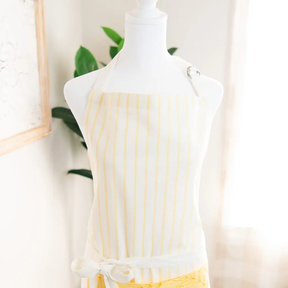 Kimberbell Tablier à personnaliser à fines rayures, jaune