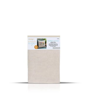 Kimberbell Quilted pillow cover blank, square, 19 x 19″ oat linen, hexagon quilting