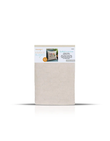 Kimberbell Quilted pillow cover blank, square, 19 x 19″ oat linen, hexagon quilting