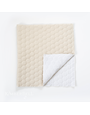 Kimberbell Quilted pillow cover blank, square, 19 x 19″ oat linen, hexagon quilting
