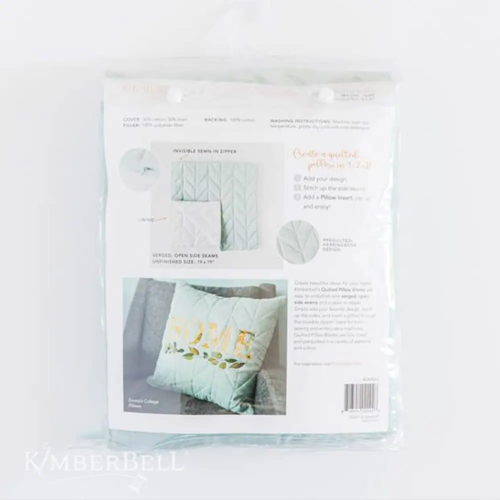Kimberbell Housse de coussin matelassée à personnaliser, 18 x 18 po, lin brume