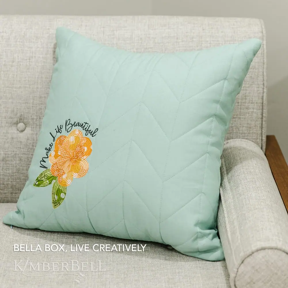 Kimberbell Housse de coussin matelassée à personnaliser, 18 x 18 po, lin brume
