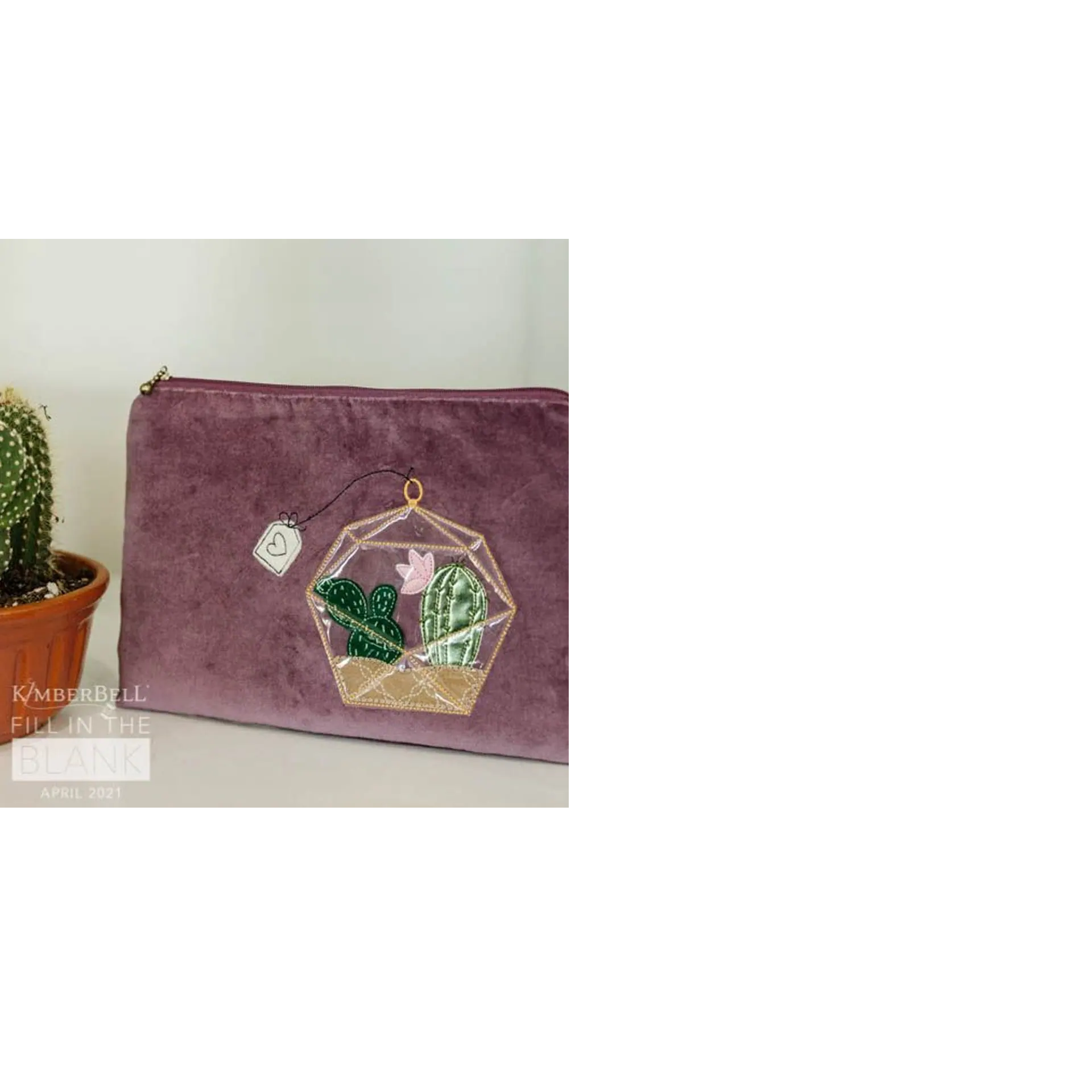 Kimberbell Amethyst large zipper pouch blank