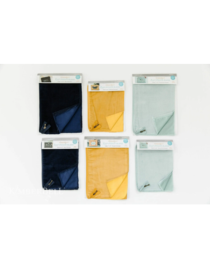 Kimberbell Pochette zippée en velours à personnaliser, petit 6×8″, moutarde