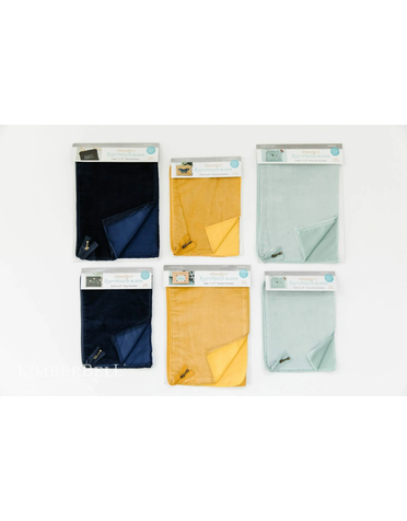Kimberbell Pochette zippée en velours à personnaliser, petit 6×8″, moutarde