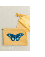 Kimberbell Pochette zippée en velours à personnaliser, petit 6×8″, moutarde
