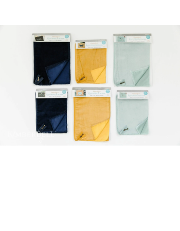 Kimberbell Velveteen zipper pouch blank, large 7x10'', dusty teal