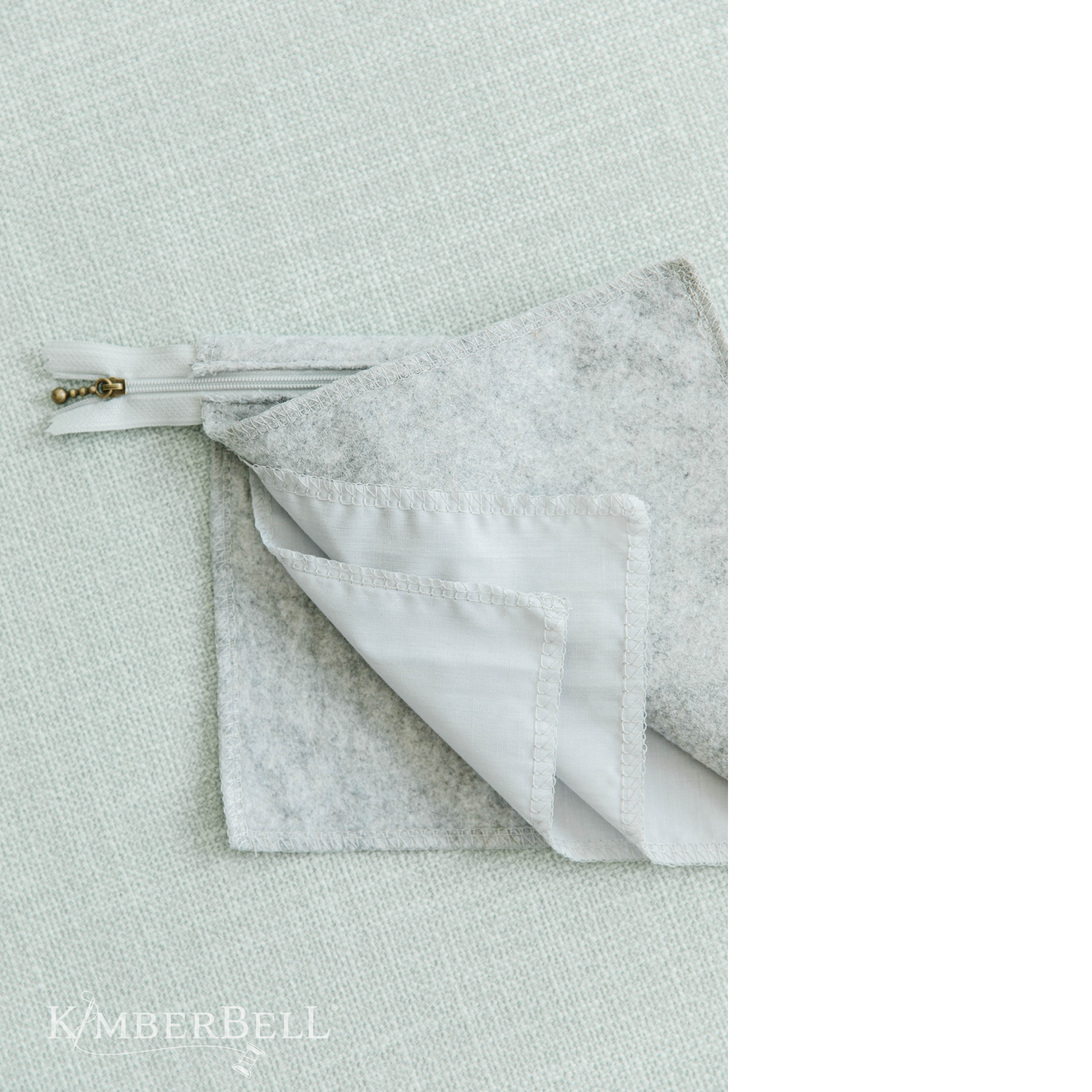Kimberbell Pochette zippée en velours à personnaliser, large 7x10'', dusty teal