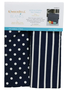 Kimberbell Dots & stripes tea towels, navy