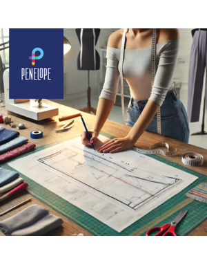 Pénélope Pattern adjustment and creation of the basic template - PANTS/SKIRT