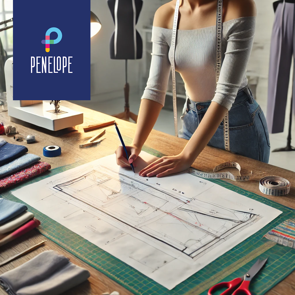 Pénélope Pattern adjustment and creation of the basic template - PANTS/SKIRT