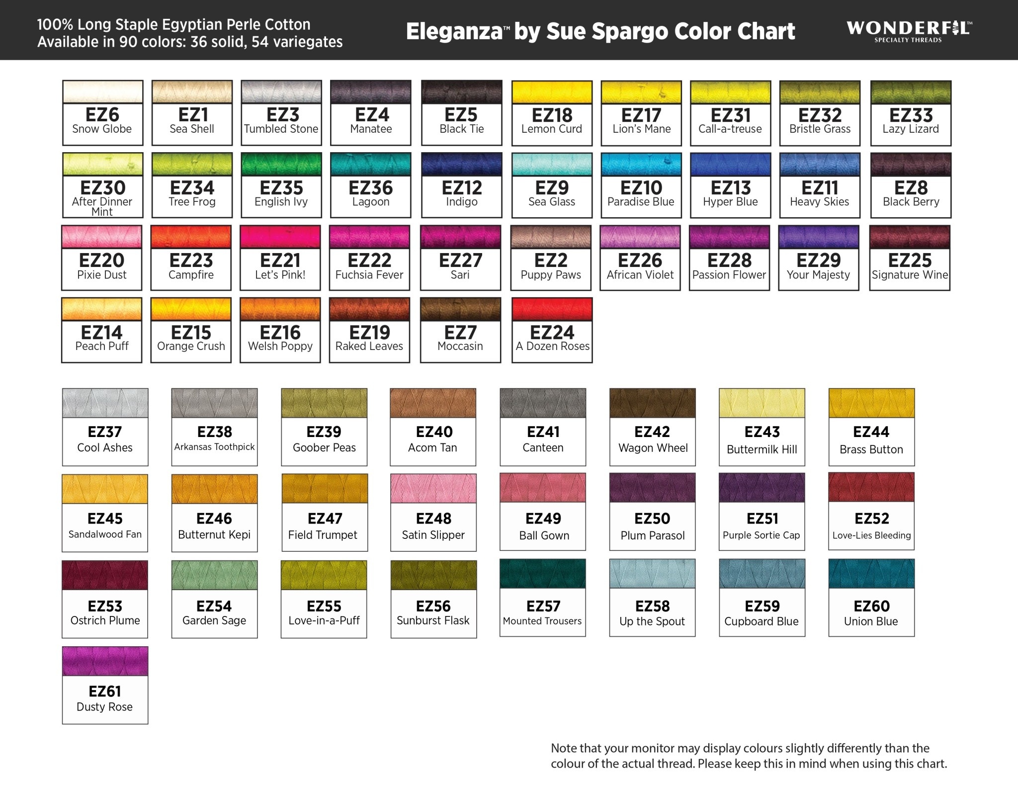 WonderFil Eleganza Fil coton Eleganza Sue Spargo au choix