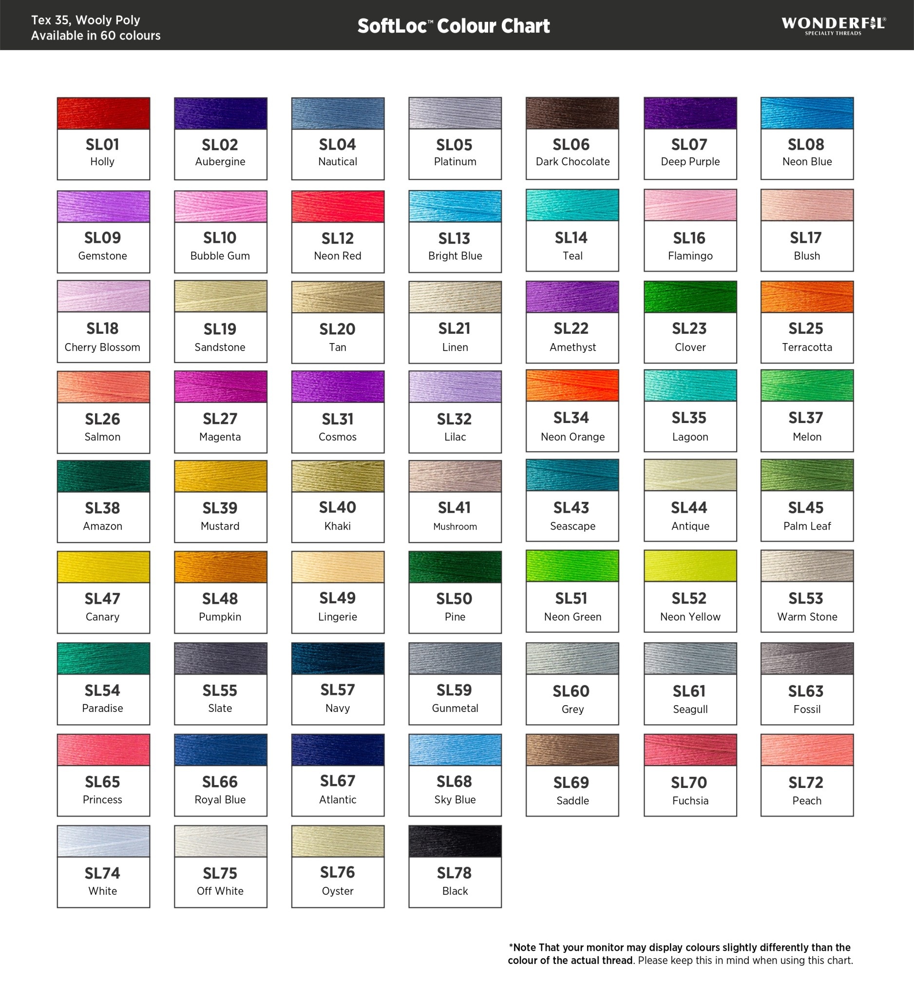 WonderFil SoftLoc Softloc 40wt thread select your style 1005m