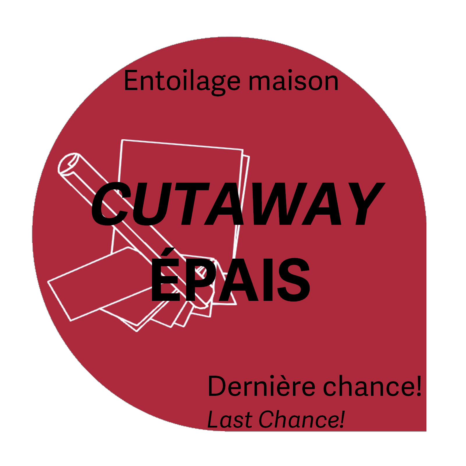 Générique Cut-away épais rigide blanc 8 x 8po (30 feuilles) entoilage maison