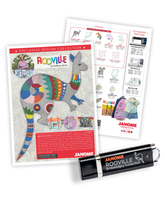 Janome Usb 20 motifs de broderie ( Rooville exclusive design collection )