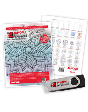 Janome USB stick Embroidery Designs Inspired by Ruler Work