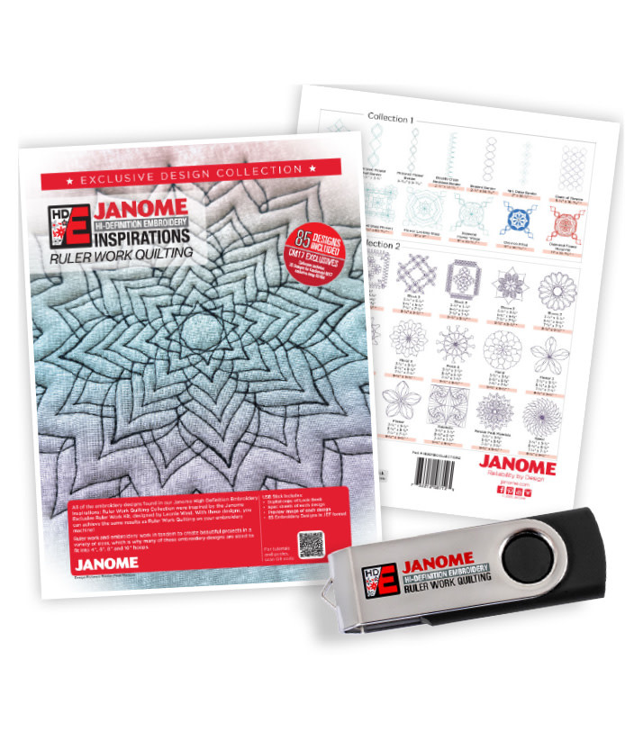 Janome USB 85 motifs de broderie ( Inspired by Ruler Work )