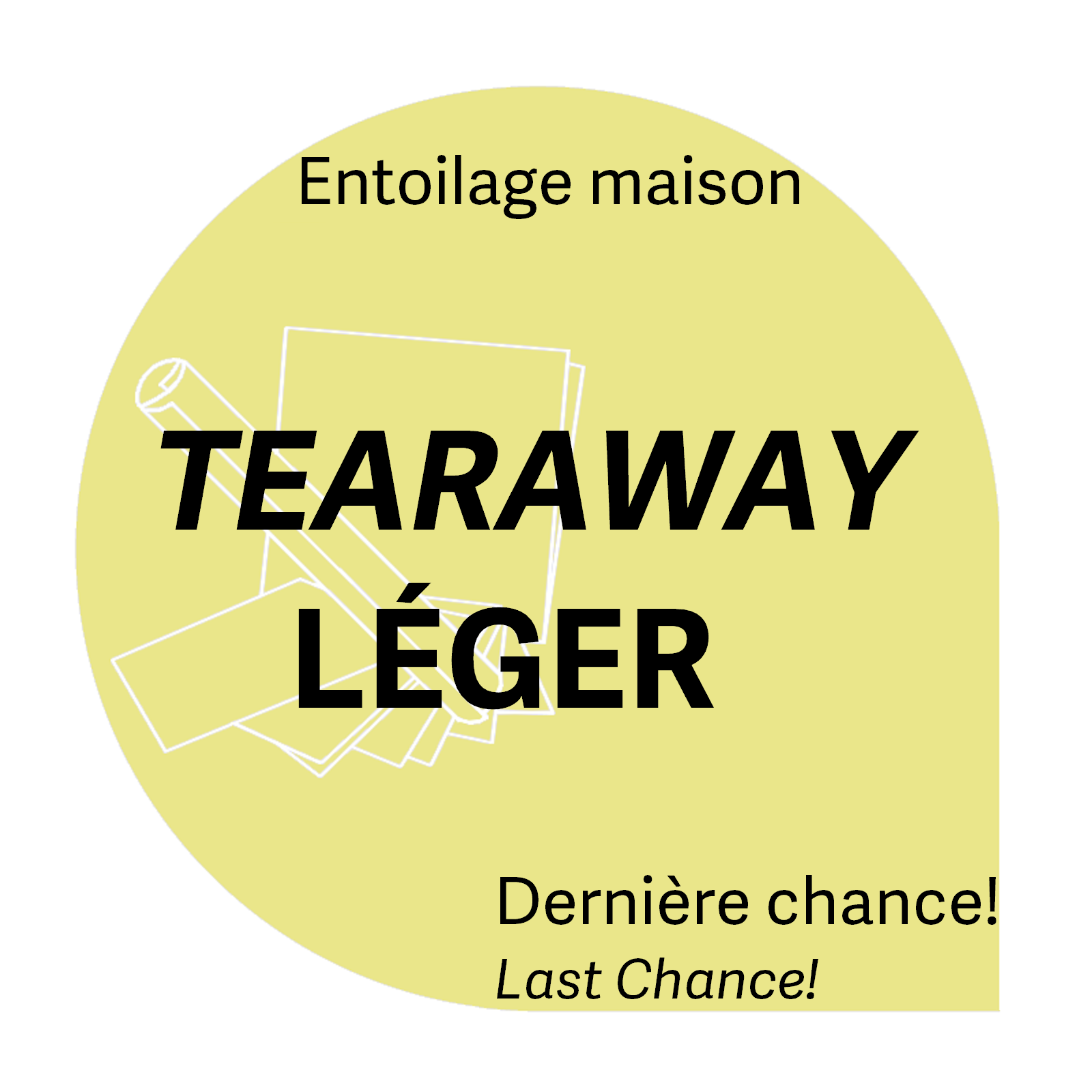 Générique Tear-Away léger blanc déchirable 8 x 8po 1.9oz (45 feuilles) entoilage maison