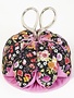 Dritz Coussin à épingles en forme de dôme à motif floral noir et rose