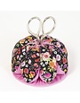 Dritz Coussin à épingles en forme de dôme à motif floral noir et rose