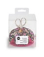 Dritz Coussin à épingles en forme de dôme à motif floral noir et rose