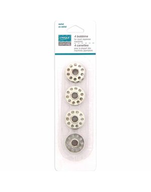 Unique UNIQUE SEWING 10-Hole Metal Bobbins - Japanese Machine - 4pcs