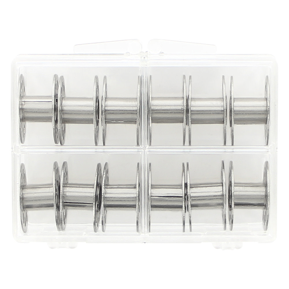 Unique UNIQUE SEWING Metal Bobbins in Reusable Box - 12pcs