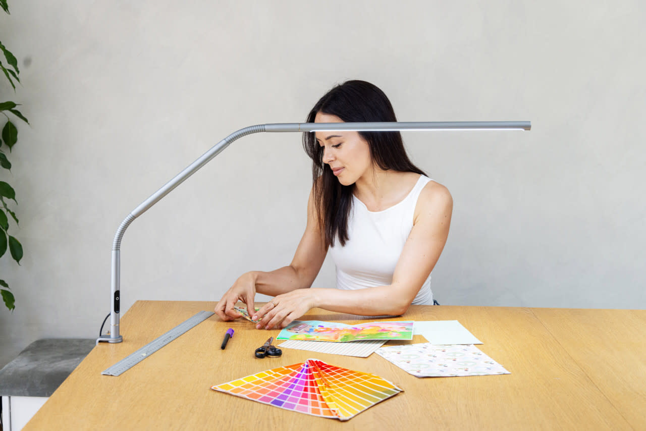 Daylight Slimline 4 Table Lamp - Ice Grey