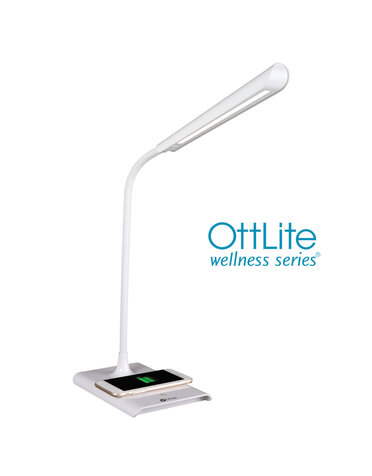 Ottlite Lampe de bureau Ottlite Power Up LED  avec chargeur sans fil