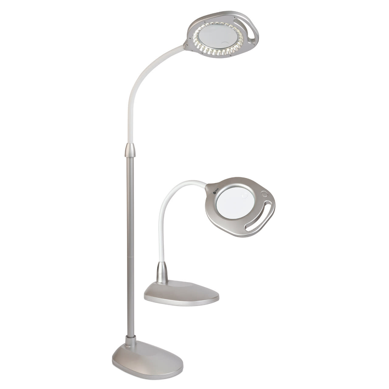 Ottlite Ottlite 2-in-1 LED Magnifier Floor and Table Light - Silver