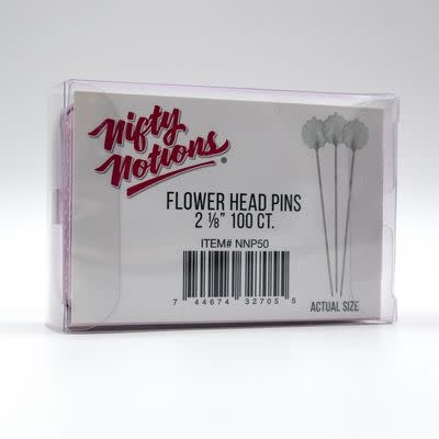 Nifty Notions Nifty Notions 2 1/8" white flower pins 100 pcs