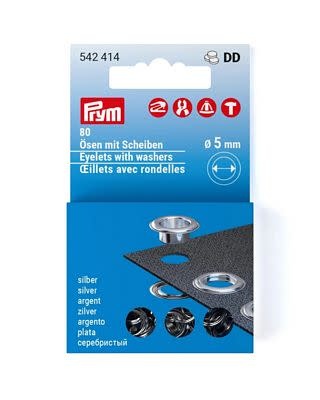 Prym Eyelets with Washers 5mm Refill Silver 80pc