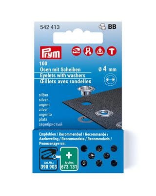 Prym Prym eyelets with washers 4mm silver 100pc