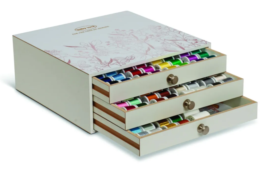 Madeira Baby Lock Madeira Rayon Thread Chest- filled with 180 220yd spools, plus 10 x Metallic 220yd, plus 4 Bobbinfil
