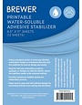 BREWER Stabilisateur adhésif hydrosoluble imprimable 12 feuilles 8-1/2 po x 11 po