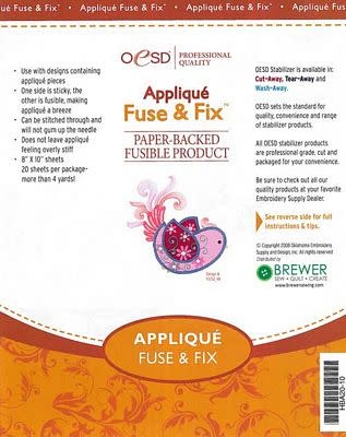 OESD Applique Fuse & Fix 10" x 8" sheets
