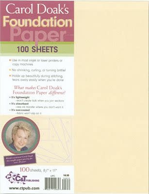 C&T Publishing Carol Doak's papier Foundation 100 feuilles