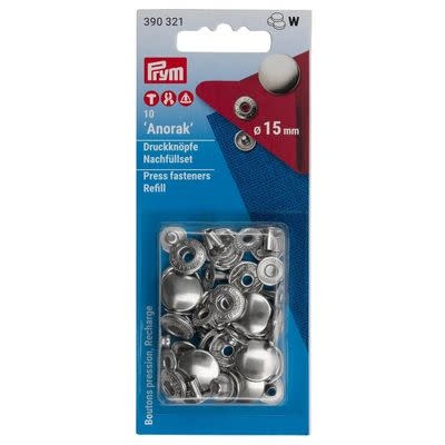 Prym Prym Vario boutons pression Anorak 15 mm argent 10pc ( Pré commande )