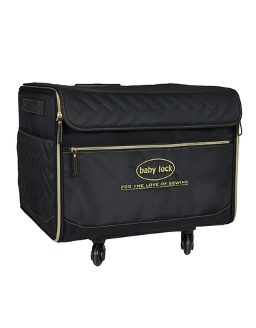 Baby Lock Baby Lock Small Serger Trolley - Quilted Black with Gold Logo- Fits Models: BLE3ATW-3, BLS1,BLS3,BLS8,BLE8W-2, BLE8,BLEATW-2, BLE3ATW, BLR1AT-2