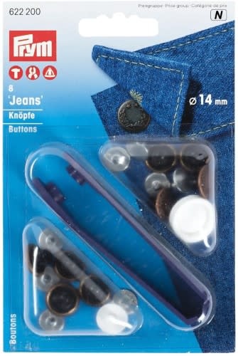 Prym Prym boutons jeans avec outils 14 mm, motif couronne de laurier, cuivre antique paquet de 8